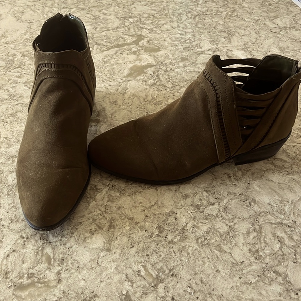Faux suede booties